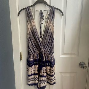 One of the best rompers ever! Size M American Threads purple patterned romper.